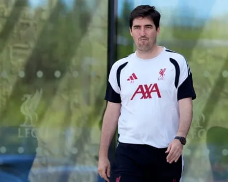 Andoni Iraola at Liverpool's training centre