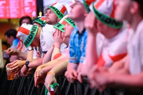 England football fans react to defeat by Argentina.