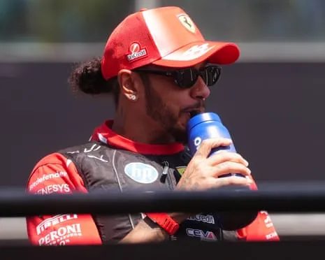 Lewis Hamilton during the driver's parade before the Hungarian Grand Prix at the Hungaroring.