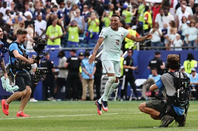 But was celebrating with abandon after the final whistle