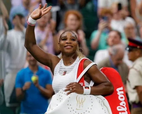 Centre Court stood for Serena Williams after her first Wimbledon singles match since 2022.